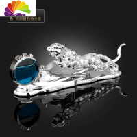 舒适主义汽车座式香水金钱豹子车载香薰车内饰品摆件车上创意装饰用品 花钻豹子香水座(银色)车用香水