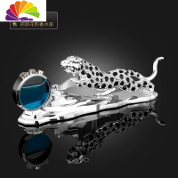 舒适主义汽车座式香水金钱豹子车载香薰车内饰品摆件车上创意装饰用品 黑点豹子香水座(银色)车用香水