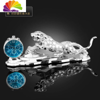 舒适主义汽车座式香水金钱豹子车载香薰车内饰品摆件车上创意装饰用品 花钻豹子香水座(银色)钟表款车用香水