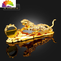 舒适主义汽车座式香水金钱豹子车载香薰车内饰品摆件车上创意装饰用品 花钻豹子香水座(金色)车用香水