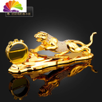 舒适主义汽车座式香水金钱豹子车载香薰车内饰品摆件车上创意装饰用品 满钻豹子香水座(金色)车用香水