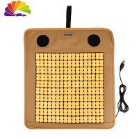 舒适主义汽车通风坐垫办公室夏季透气带风扇usb吹风制冷竹片凉垫电脑椅垫 典雅米(时尚豪华款)