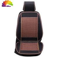 舒适主义夏季汽车座垫车载通风竹片木珠单片靠背坐垫凉席透气按摩车用凉垫 手编款-棕色单座(不带头枕)