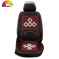 舒适主义夏季汽车座垫车载通风竹片木珠单片靠背坐垫凉席透气按摩车用凉垫 木珠-菱形款单座(不带头枕)