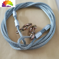 舒适主义汽车拖车绳钢丝强力牵引拉车绳5米710顿家庭加粗脱困救援维修工具 5米双套压制挂钩10毫米粗10顿款