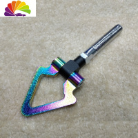 舒适主义新款汽车通用改装拖车钩装饰钩个性拖车带飘带前杠螺丝式牵引车钩 三角炫彩色(装饰用)