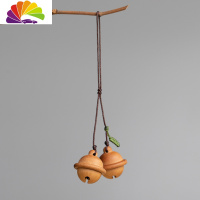 舒适主义桃木檀木铃铛汽车钥匙扣挂件个性创意男女手机包挂饰品手工钥匙链 [桃木]挂绳款