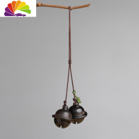 舒适主义桃木檀木铃铛汽车钥匙扣挂件个性创意男女手机包挂饰品手工钥匙链 [檀木]挂绳款