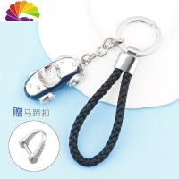 舒适主义适用于汽车钥匙扣宝马本田大众丰田奥迪奔驰本田创意钥匙挂件 小车+黑皮编