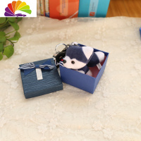 舒适主义哈士奇狗钥匙扣书包包挂件毛绒哈士奇小狗玩偶汽车挂件情侣饰品女 蓝色哈士奇长约10cm礼盒装汽车钥匙扣