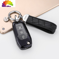 适用福特福睿斯钥匙套19款福克斯汽车钥匙包蒙迪欧翼虎翼博钥匙扣 黑色皮绳款舒适主义汽车钥匙扣