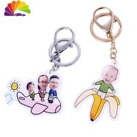 舒适主义钥匙扣照片定制 情侣个性创意双面韩国可爱定做车挂件diy亚克力女 五人款(双面+进口墨水)汽车钥匙扣