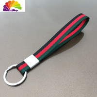 舒适主义1.5cm宽可拆卸布绳织带汽车钥匙扣男女挂件钥匙链套手腕锁匙挂绳 黑红绿长款