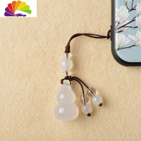 舒适主义真紫水晶玉石小葫芦汽车钥匙扣挂件创意男女礼品包挂坠 白玉髓葫芦手机挂件