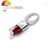 舒适主义适用于保时捷钥匙扣卡宴钥匙扣macan帕拉梅拉卡曼911皮车钥匙链 保时捷大头扣[红色]单个汽车钥匙扣