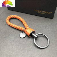舒适主义bv钥匙扣女ins 网红简约男情侣钥匙链钥匙环圈车钥匙挂件简约 桔色钨钢皮绳送礼盒送小圈汽车钥匙扣