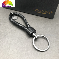 舒适主义bv钥匙扣女ins 网红简约男情侣钥匙链钥匙环圈车钥匙挂件简约 黑色钨钢皮绳送礼盒送小圈汽车钥匙扣