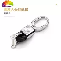 舒适主义适用于保时捷钥匙扣卡宴钥匙扣macan帕拉梅拉卡曼911皮车钥匙链 保时捷大头扣[咖啡色]单个汽车钥匙扣