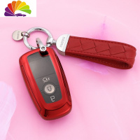 舒适主义专用福特福克斯蒙迪欧钥匙包套锐界18款翼博新福睿斯汽车钥匙扣壳 红色皮绳款(升级包款)