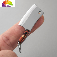 舒适主义拆快递小刀子指尖菜刀钥匙扣挂件创意个性汽车链圈环挂饰男士玩物 银se[很有趣很好玩]汽车钥匙扣