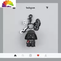 舒适主义黑白武士钥匙扣卡通公仔书包挂饰ins个性创意汽车钥匙链圈挂件女 黑武士汽车钥匙扣
