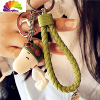 舒适主义汽车钥匙扣女韩国可爱钥匙链个性创意情侣挂饰卡通包包挂件小 滴胶泳帽史努比+浅绿绳