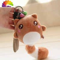 舒适主义创意奇尾熊毛绒挂件背包挂饰汽车钥匙扣长尾巴公仔礼品送女生 浅棕奇尾熊加铃铛