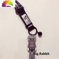 舒适主义潮牌kwas公仔钥匙扣奔驰卡宴汽车钥匙链芝麻街创意卡通钥匙挂件男 灰色单个汽车钥匙扣