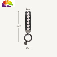 舒适主义钥匙扣红色本命年皮免费刻字编织奔驰宝马锁匙男汽车钥匙挂件女 黑拼白-编织圆扣款汽车钥匙扣