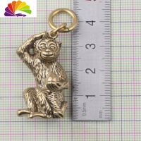 舒适主义纯铜钥匙扣生肖猴子挂件吊坠创意手工编织绳男女汽车个性礼品 猴子献桃汽车钥匙扣
