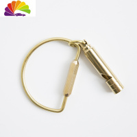 舒适主义北欧ins风男士女式纯铜车钥匙扣铜挂坠小清新金属钥匙圈环挂件 哨子套餐半圆+哨子汽车钥匙扣