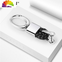舒适主义适用奔驰汽车钥匙包GLA200E级C级钥匙扣GLC260C200L钥匙壳套女 黑-银色大头扣汽车钥匙扣