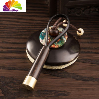 舒适主义翎管竹节铜木钥匙链挂件创意个性男士女士汽车钥匙扣圈环包包挂饰 翎管-紫光檀