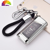 舒适主义广汽传祺GS4钥匙包套GA6/GS3/gs7/gs8/gs5汽车钥匙扣壳男女式 传祺全包软胶壳[电光银]+双