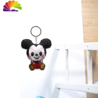 舒适主义2020新款印花十字绣车钥匙扣珠绣线绣小挂件卡通情侣米老鼠有成品 大米奇钥匙扣自己绣汽车钥匙扣