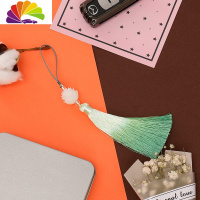 舒适主义原创复古流苏汽车钥匙扣个性创意莲花包包挂配饰手机挂件男女礼品 挂绳款海绿色