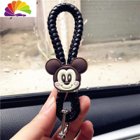 舒适主义汽车钥匙马蹄扣情侣钥匙扣挂件皮绳钥匙圈 绳 可爱钥匙链创意个性 男米奇马蹄扣-黑色配送螺丝刀汽车钥匙扣