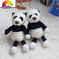 舒适主义线圈动物钥匙扣毛绒兔子小猪公仔玩偶书包挂件汽车摆件钥匙链男女 线圈熊猫18厘米汽车钥匙扣