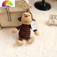 舒适主义线圈动物钥匙扣毛绒兔子小猪公仔玩偶书包挂件汽车摆件钥匙链男女 线圈猴子18cm汽车钥匙扣