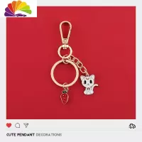 舒适主义猫和老鼠兔子柯基钥匙扣个性创意车钥匙扣挂件可爱情侣书包挂饰女 猫咪汽车钥匙扣