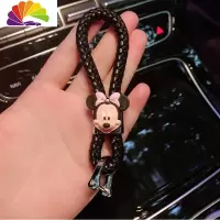 舒适主义卡通汽车钥匙挂绳黑色车用编织钥匙扣个性创意钥匙链小挂件女 米妮蹄钥匙扣汽车钥匙扣