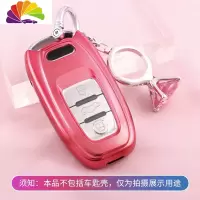 舒适主义网红钥匙扣女ins 大钻石戒指汽车钥匙挂件创意水晶定制刻字钥匙链 粉钻(免费刻字)[通用汽车匙扣版]汽车钥匙扣