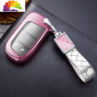 舒适主义专用JEEP吉普自由光车钥匙套大指挥官指南者汽车壳扣男女士用 [按键全包]樱花粉+水晶之恋汽车钥匙扣