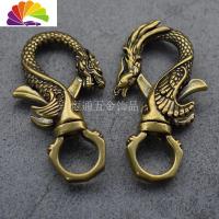 舒适主义复古铜龙凤型钥匙扣挂件 创意纯铜十二生肖龙凤情侣汽车钥匙链 龙凤钥匙扣一对汽车钥匙扣