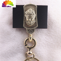 舒适主义纯铜十二生肖动物穿皮带扣铜介子连环扣创意手工汽车钥匙扣精品 悟空头对月扣