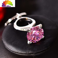 舒适主义水晶汽车戒指钥匙扣挂件女网红汽车大钻戒钻石钥匙链时尚精致 粉红-圆圈款(爆闪水晶锆石)汽车钥匙扣