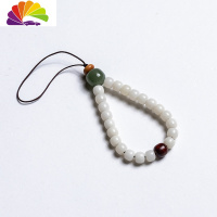 舒适主义星月菩提汽车钥匙扣挂件白玉菩提创意橄榄核手机链男女士礼品 手机链[白玉菩提]手指款