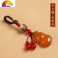 舒适主义玛瑙玉石菩提莲花小葫芦钥匙扣男女情侣汽车钥匙挂件个性创意礼品 红玉髓[菩提款]汽车钥匙扣