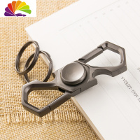 舒适主义指尖陀螺钥匙扣男士腰挂创意汽车钥匙链挂件钥匙圈环锁匙扣刻字 黑色汽车钥匙扣