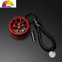 舒适主义创意改BS轮毂钥匙扣挂件汽车钥匙链hellaflush挂绳皮iacro腰挂 红色红卡钳汽车钥匙扣